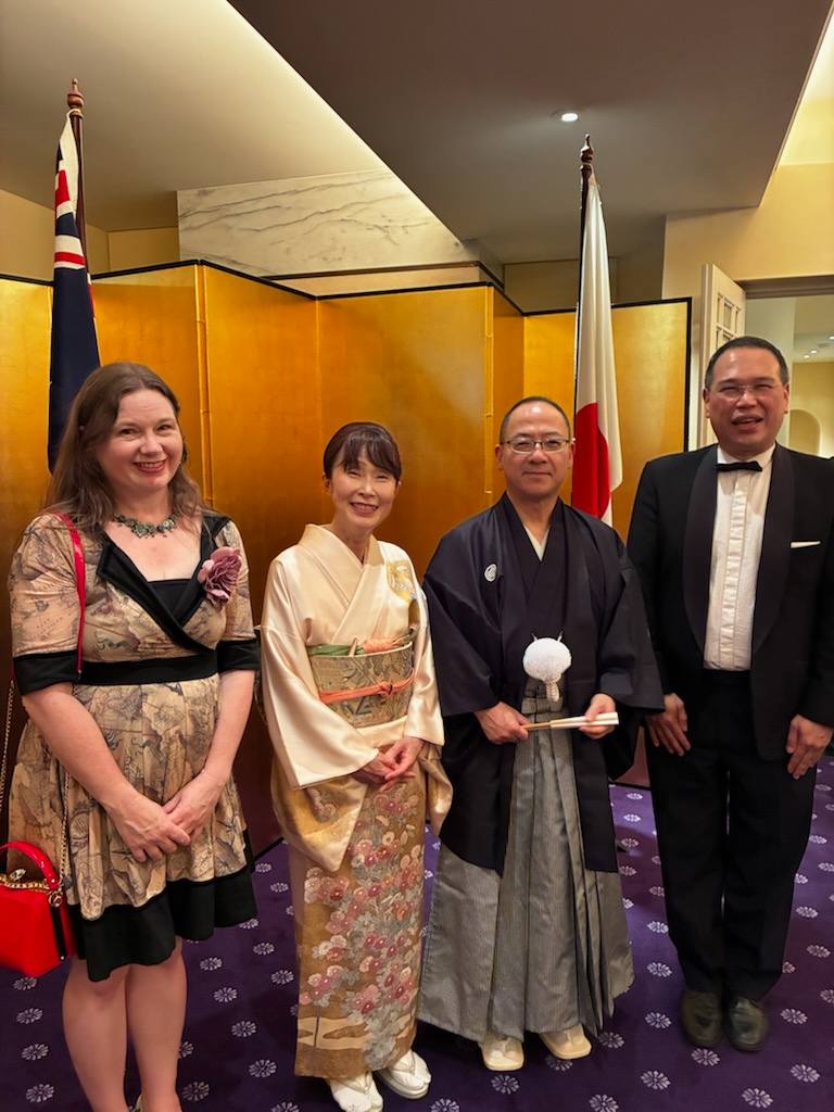 AMBCQ's tweet photo. A wonderful event at the Japanese CG for a reception to mark the birthday of His Imperial Majesty the Emperor of Japan. Thank you to our treasured friends Katsu and Mayumi, our gracious hosts. https://t.co/bOLTlDmgeX