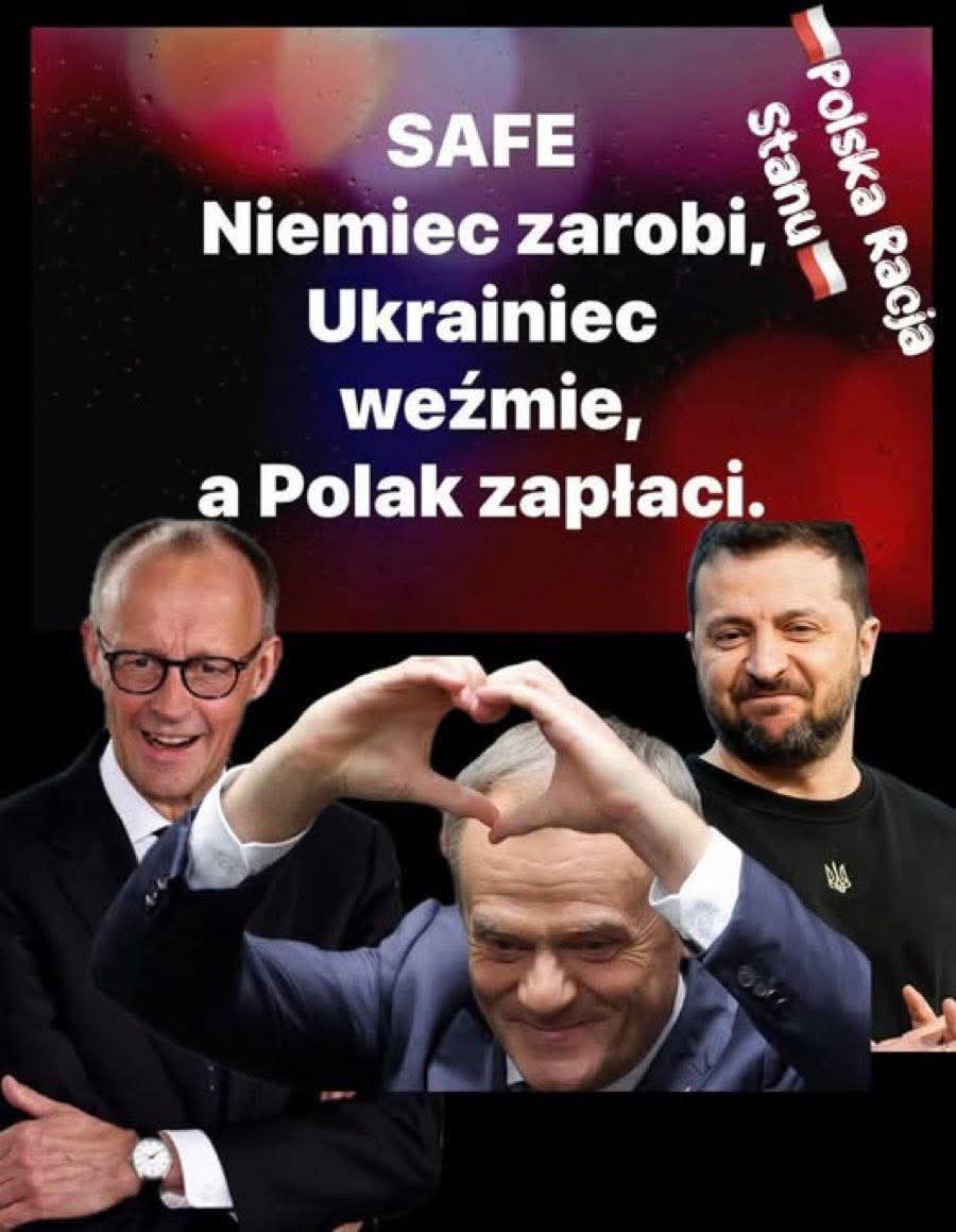 Kolejny niemieckounijny wał. Cieszcie się, że Trzaskowski nie jest prezydentem, bo by wasze wnuki Niemcowi spłacały pożyczkę wydaną u Ukraińców.