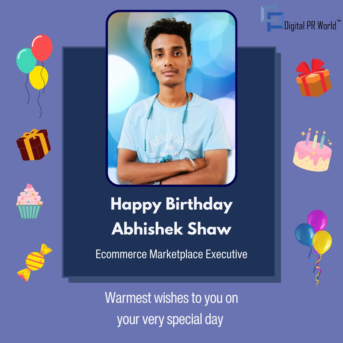 DigitalPRWorld's tweet photo. Wishing a very happy birthday to Abhishek Shaw, our dedicated Ecommerce Marketplace Executive! 
Your commitment, energy, and hard work truly make a difference every day. May this year bring you new opportunities, great achievements, and endless success.
#HappyBirthday #teamdpw https://t.co/zMy778gArl