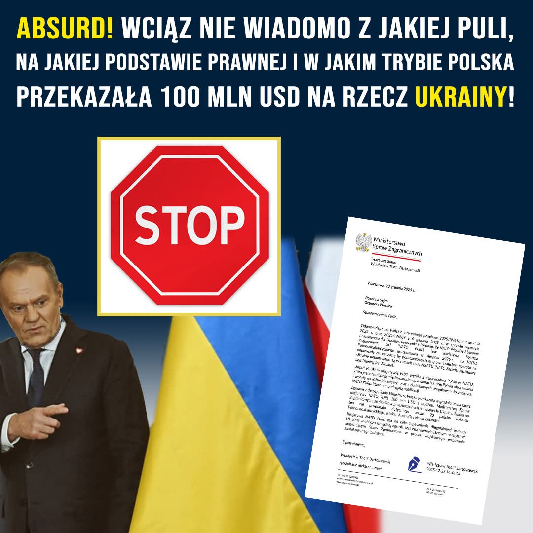 Sikorski taki rozrzutny bo swoich pieniędzy nie daje Ukraińcom tylko nasze.