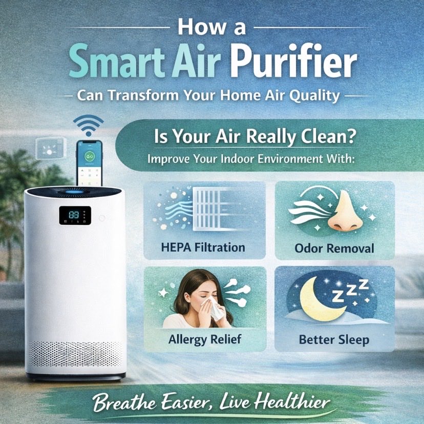 econex23's tweet photo. Is your home air truly clean? 🌬️
Discover how a Smart Air Purifier can improve air quality, reduce allergies, and help you sleep better every night. Read the full guide now!👉🏻 https://t.co/sP2ObeeyKe
#SmartAirPurifier #CleanAir #HealthyHome #AirQuality #SmartHome #INDvPAK https://t.co/gcQtJVAVCN