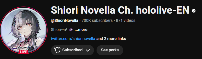 #ShiorinOnAir Thank you for the stream! Congrats on your Victories Royales! I didn't get the chance to play this time, but it's okay, better luck next time. I'm glad you had fun playing with Rissa and Novelites! 🤍🖤
Also, congrats for reaching 700k!
