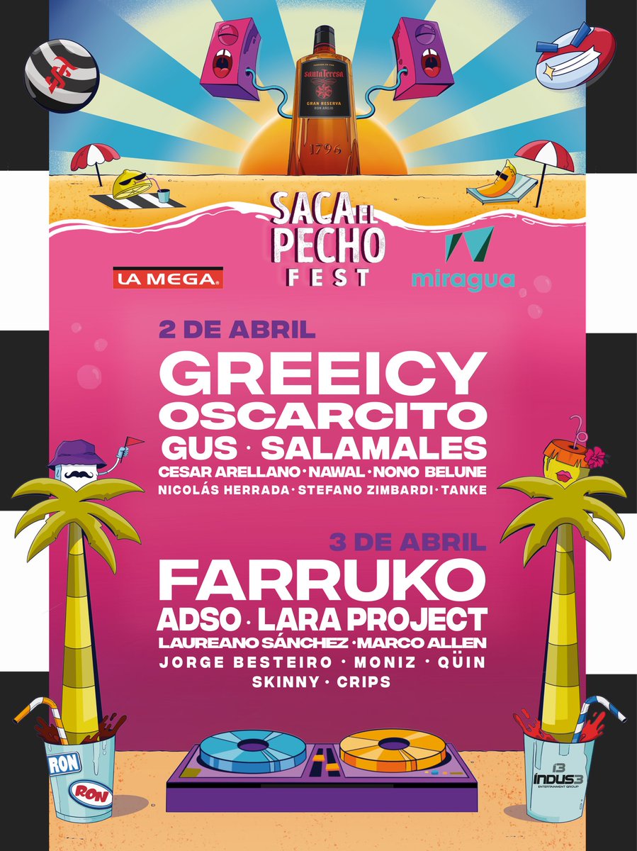 SACA EL PECHO FEST CON LA MEGA EN MIRAGUA, REGRESA A PLAYA EL AGUA CON UNA TARIMA INTERNACIONAL DE ARTISTAS COMO FARRUKO Y GREEICY. circuito-noticias.com/saca-el-pecho-…