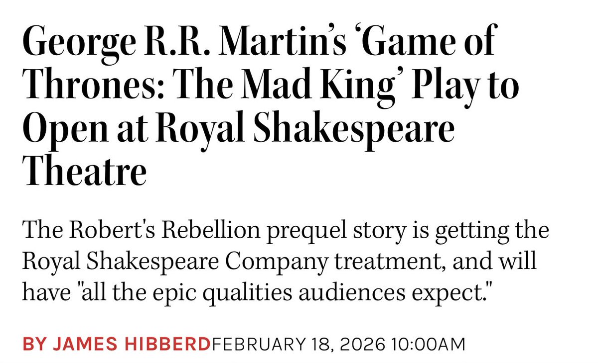 I continue to be impressed by Martin’s maximal commitment to producing anything for his legions of fans except Winds of Winter 

One of the great bits of our times