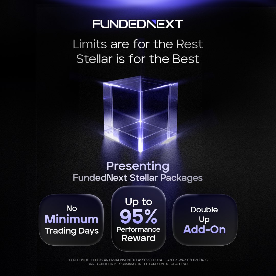 Marwan_fx01's tweet photo. No minimum trading days.
Up to 95% performance reward.
Double up add-on option.

Limits are for the rest. Stellar is for the best. ⭐

If you’re serious about scaling your trading career, this is your sign.

Use code MARWANFX for maximum discount https://t.co/DQIwuXk3PZ https://t.co/bSwE0H9OZQ