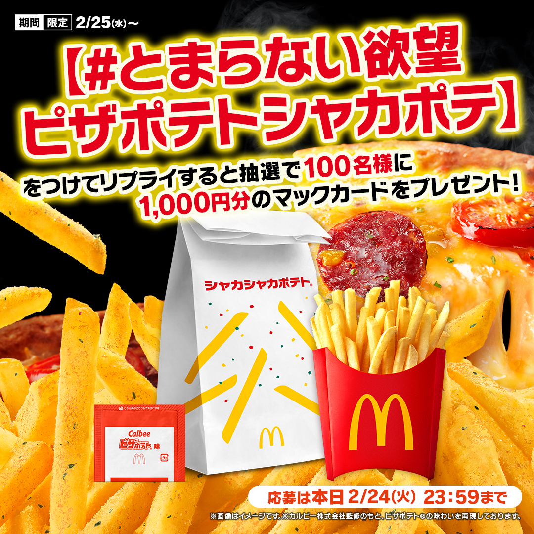 ついに明日2/25(水)から！ シャカシャカポテト®ピザポテト味発売