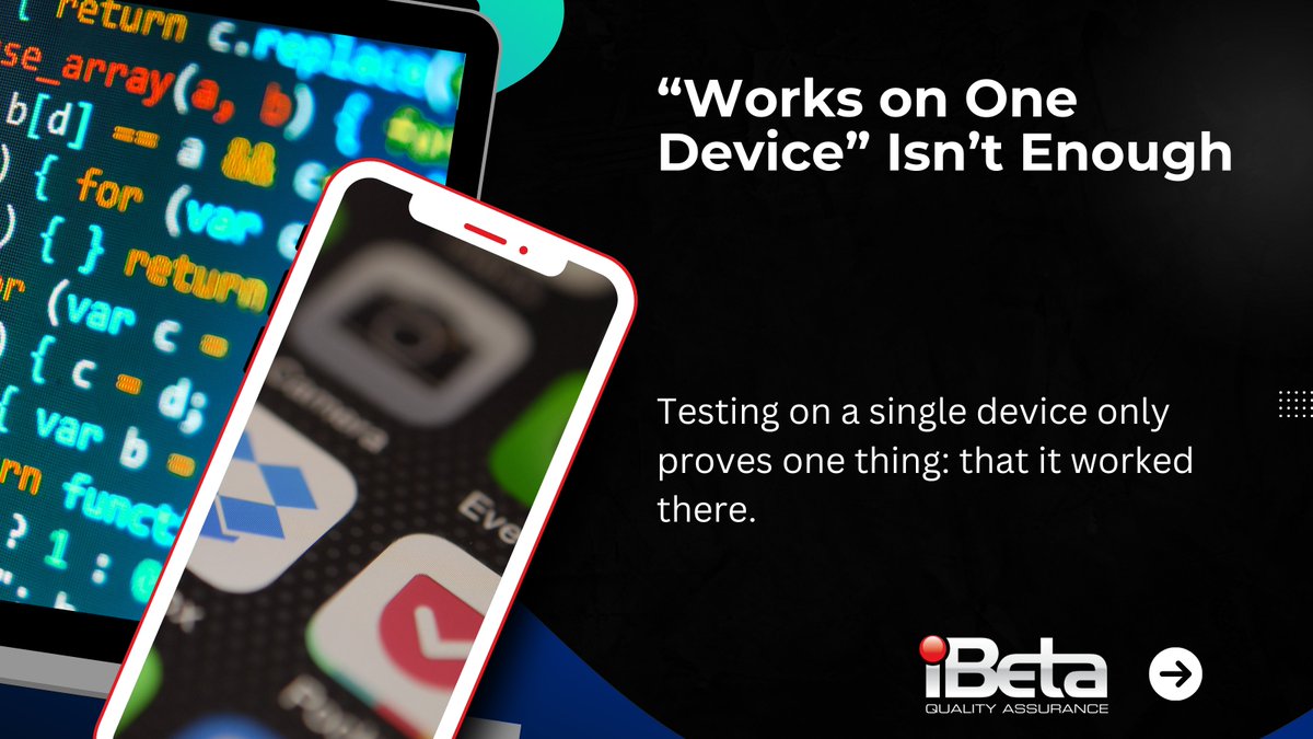 iBetaQA's tweet image. Works on one device isn’t enough.

Compatibility testing ensures applications function consistently across the devices, browsers, and environments users actually use.
ibeta.com/mobile-testing/

#CompatibilityTesting #MobileTesting #QualityAssurance