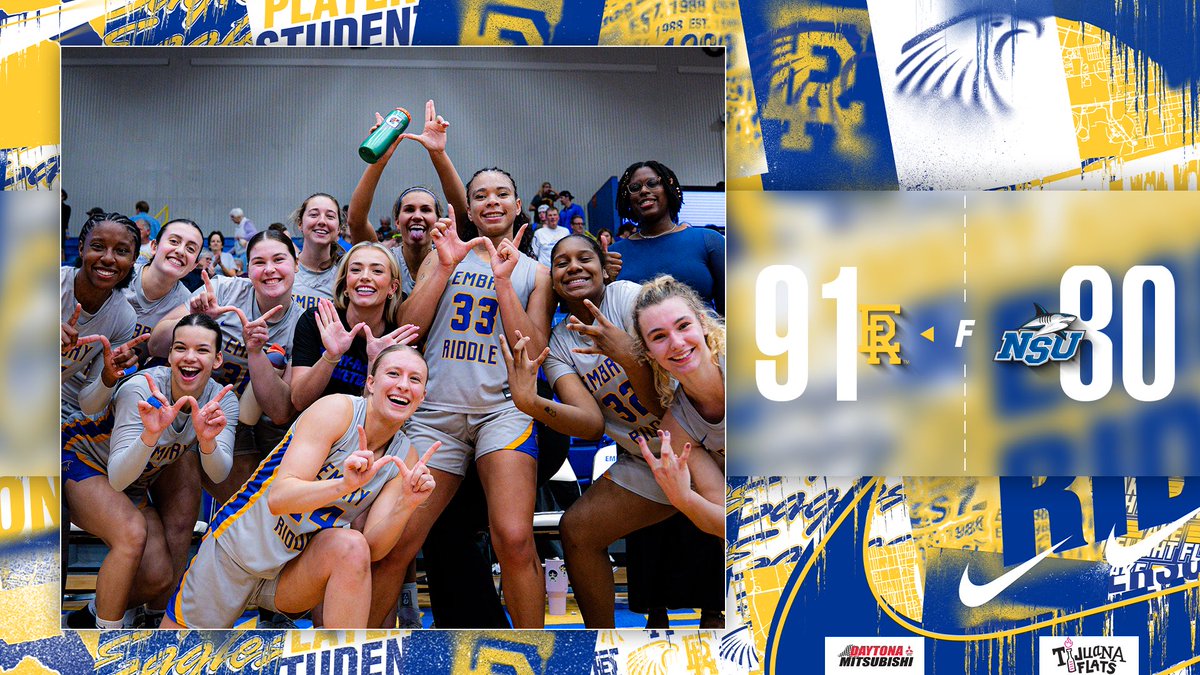 ERAUWBasketball's tweet image. Down goes No. 9! The Eagles with a HUGE win over Nova Southeastern!!
#GoERAU // #DaytonasHometownTeam