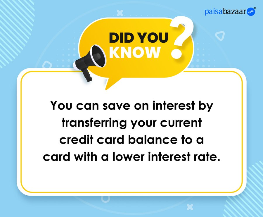 PaisaBazaar_in's tweet image. Did you know you can transfer your #CreditCard balance to a card with a lower interest rate?  
A balance transfer can help you save on interest, but keep an eye on fees, the intro period, and its impact on your credit score. Make informed choices! 
#BalanceTransfer #CreditCards
