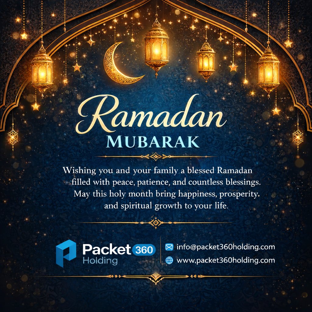Packet360Holdng's tweet photo. Ramadan Mubarak
May this holy month fill your home with peace, your heart with love, and your days with countless blessings. May your prayers be answered and your acts of kindness multiply.

info@packet360holding.com
https://t.co/CcJLCVSzAE
#RamadanMubarak #packet360holding https://t.co/g8p17vLd8p