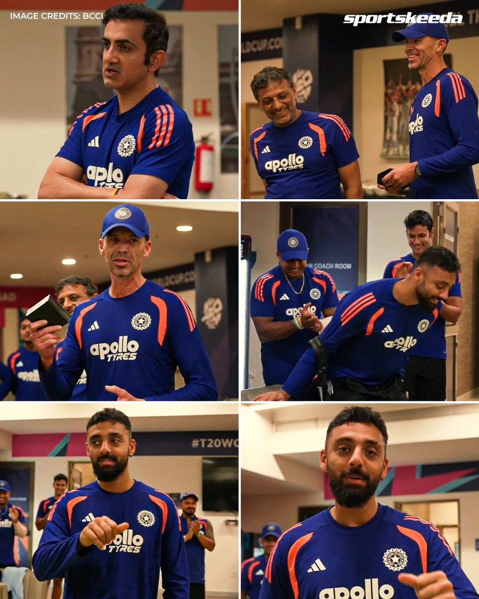 Sportskeeda's tweet image. Varun Chakaravarthy wins BCCI’s Impact Player of the Match against Netherlands, and it’s all fun in the dressing room! 🇮🇳🤩🎖️

#INDvNED #T20WorldCup #Sportskeeda