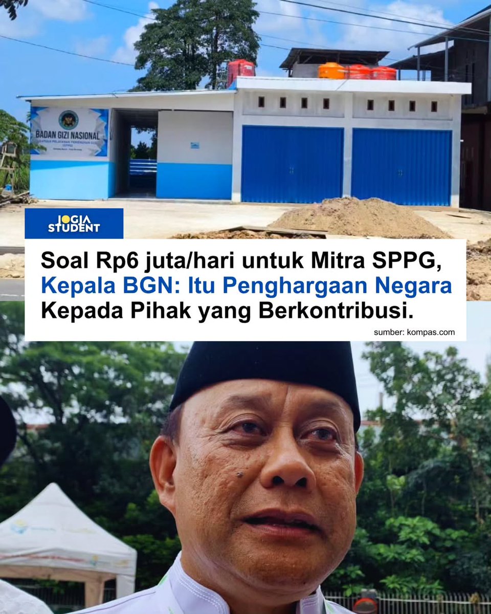 indepenSumatera's tweet photo. Tahun 2026 targetnya 35.000 sppg, insentif per hari 6jt jika ditotal selama setahun uang  sebanyak 76,65 TRILIUNan menguap begitu saja .

Ini gila dan Bener bener gila😡😡😡 https://t.co/S5GYHOanRZ