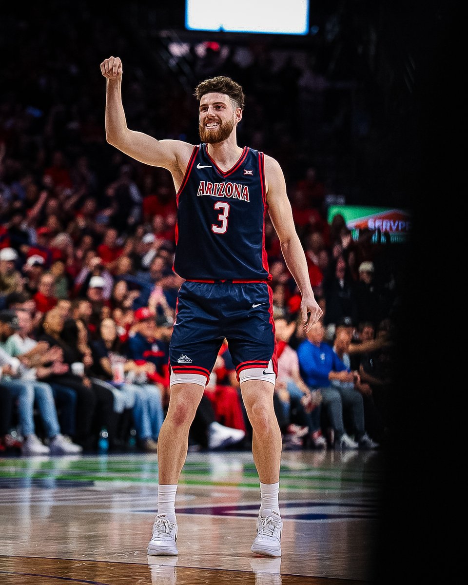 No. 4 Arizona took care of business behind Anthony Dell'Orso's hot shooting that led to a season-high 22 points in a 75-68 victory over No. 23 BYU, enabling the Wildcats to sweep the two regular-season games from the Cougars.

Recap - allsportstucson.com/2026/02/18/no-… 
---