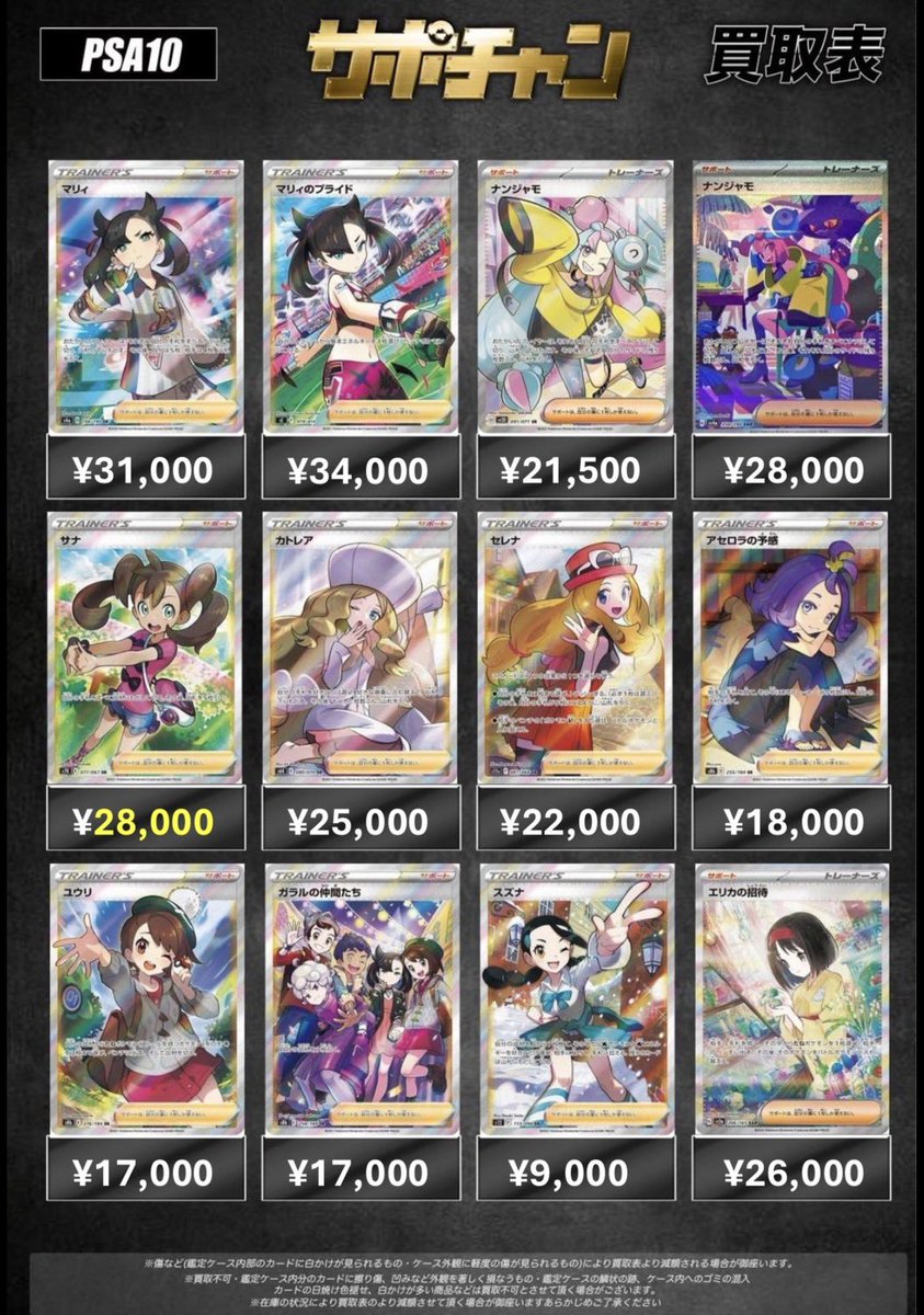 サポートチャンス 買取 2月19日（木) PSA10トレーナーピックアップ買取