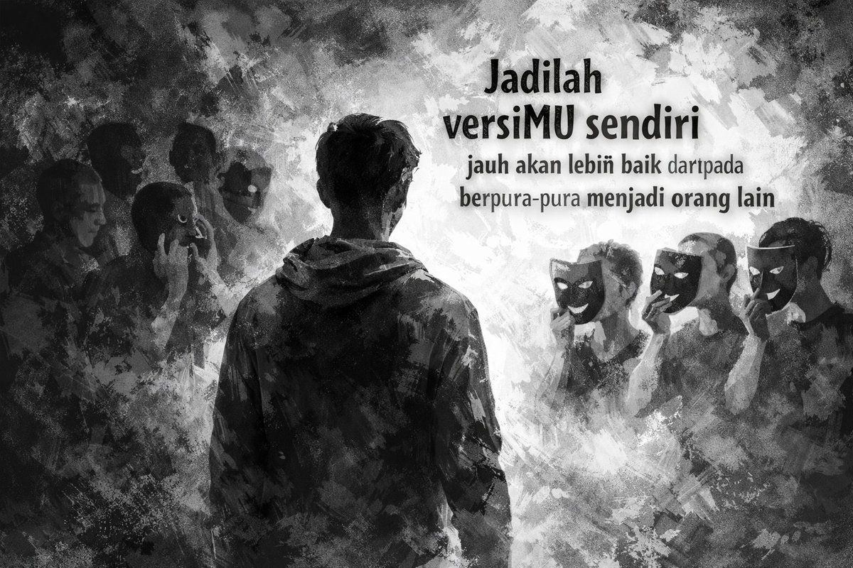 Jadilah versi dirimu Sendiri🗿!

Berhentilah membanding-bandingkan diri sendiri dengan orang lain, sebaiknya lebih bersyukur atas pencapaiannya sendiri dan fokus membandingkan dengan versi diri yang kemarin, dengan begitu cara berfikir akan jauh lebih kreatif &amp; autentik

Selamat