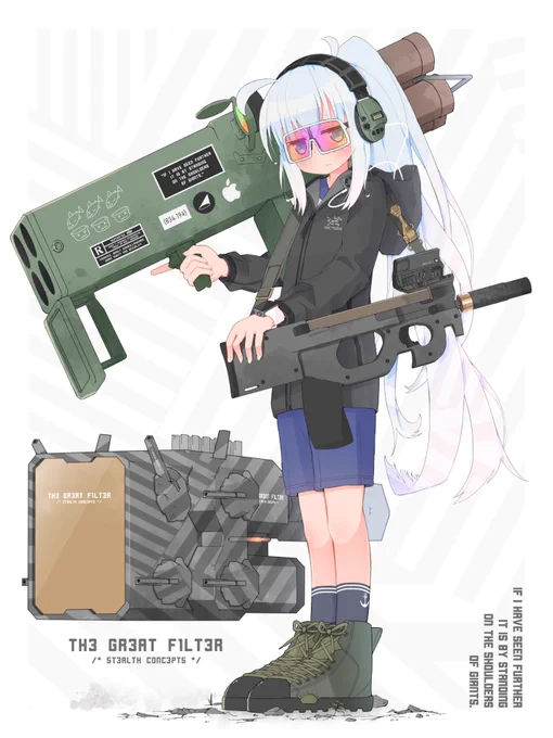 昔ハマってたFrom the Depthsっていうクラフトゲームの自作ビークル擬人化から生まれたキャラクター 名前はグレートフィルターちゃん #自分で生み出した一次創作オリジナルキャラを流そう