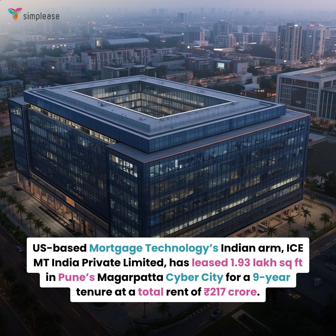 ICE MT India leases 1.93 lakh sq ft in Pune’s Magarpatta Cyber City for ₹217 crore 🏢

9-year lease for its Global Capability Centre (GCC). Pune strengthens its GCC hub status.

#PuneRealEstate #GCC #CommercialProperty #Magarpatta