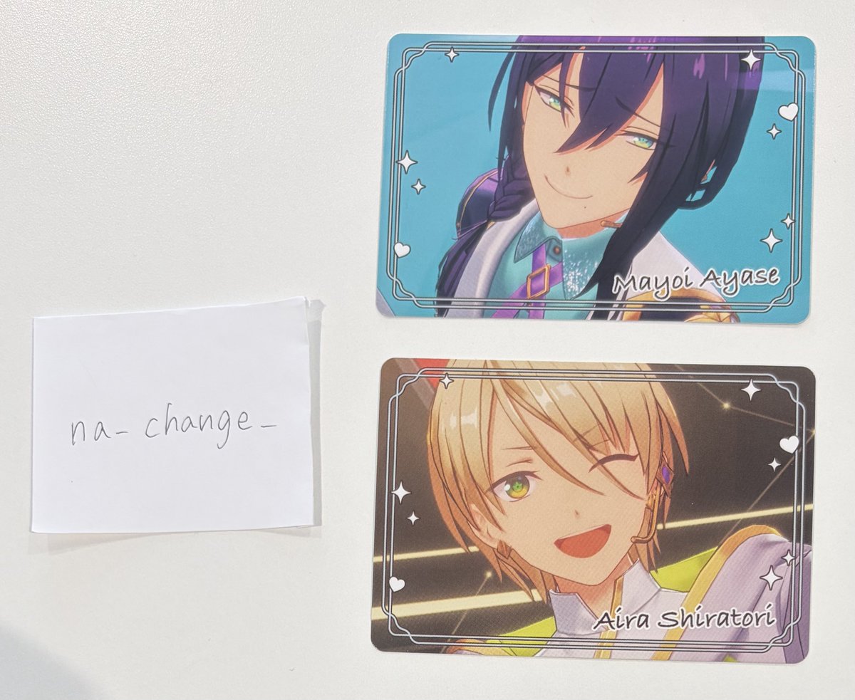 na_change_'s tweet photo. 【あんスタ チップス 交換】

求 MV 北斗 司

譲 MV マヨイ 藍良

都内手渡しor 郵送(2:2のみ) https://t.co/fqVp9cfnQ0