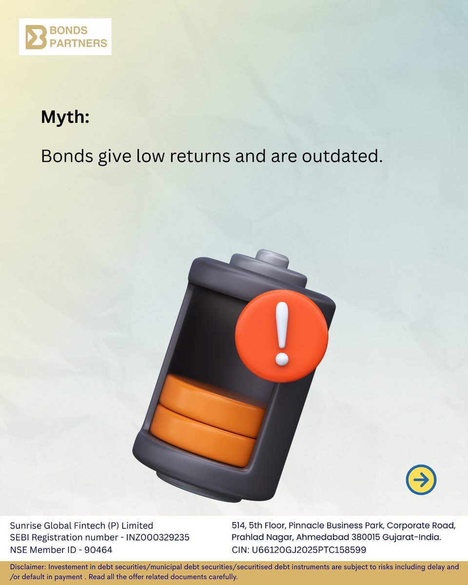 BondsPartners's tweet photo. Think bonds are outdated or low-return? Think again.
With the right selection, bonds can offer competitive returns, tax efficiency, and liquidity—making them a smart and strategic part of a balanced portfolio.
Don’t follow myths. Follow strategy. https://t.co/PkqOX8REC9