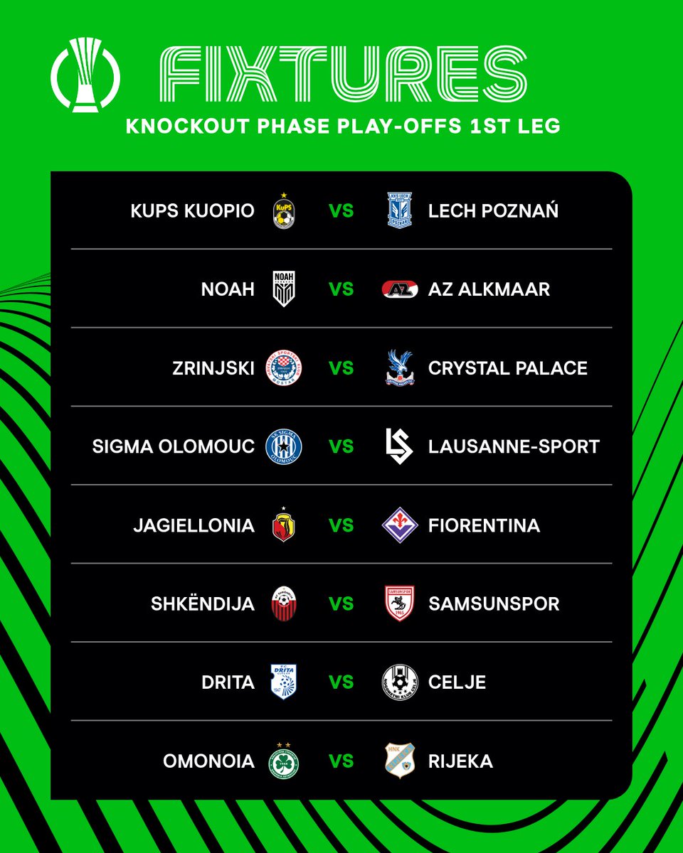 RylFoot's tweet photo. Les barrages aller de la Ligue Europa et de la Ligue Conférence. 🍿⚔️

#LigueEuropa #LigueConférence #C3 #C4 #UEFA https://t.co/JVfl8ioMci