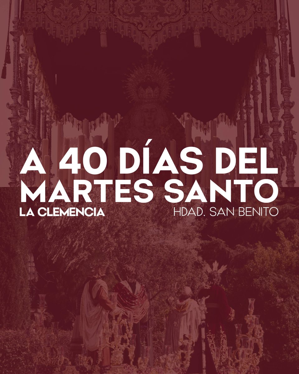 HdadLaClemencia's tweet photo. #MartesSanto2026 | A 40 días del Martes Santo

#OraEtLabora | #SanBenitoJerez https://t.co/bOIGubFJK3