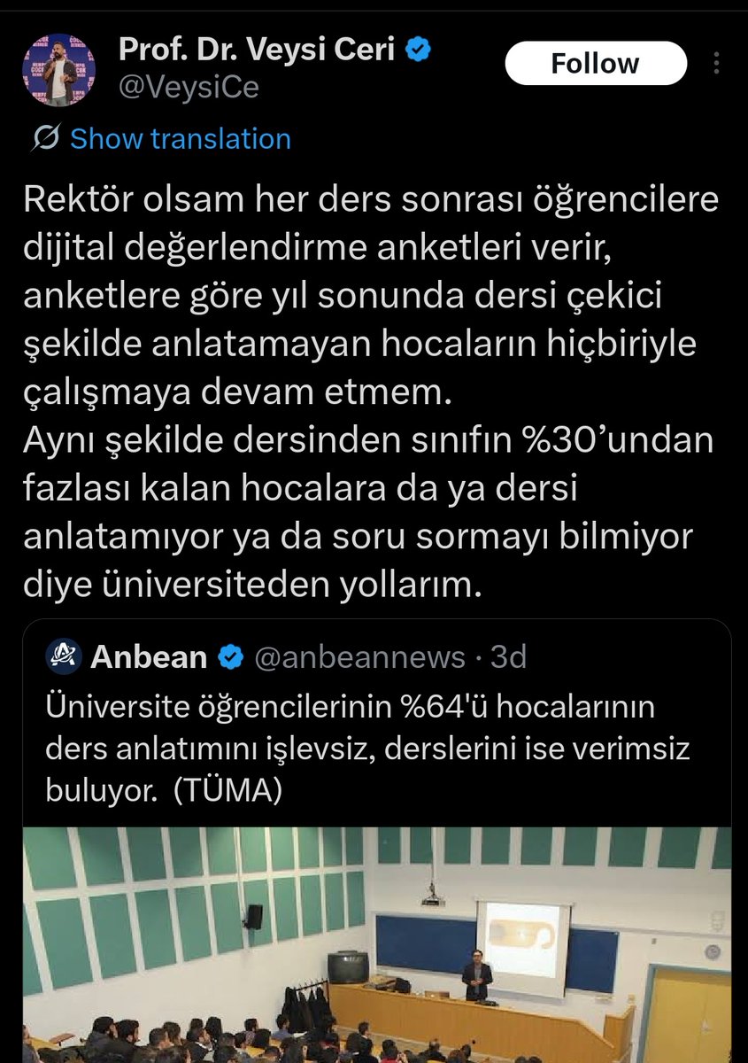 İyi ki rektör olmamış. Akademinin ne olduğunu zerrece bilmiyor. Üniversite ile işletmeyi karıştırıyor. Ama bu hızla rektör olup üniversitesinin ve işini hakkıyla yapan akademisyenlerin başına bela olur.
Bu sözleri söyleyende rektör olma isteği ve potansiyeli vardır.
