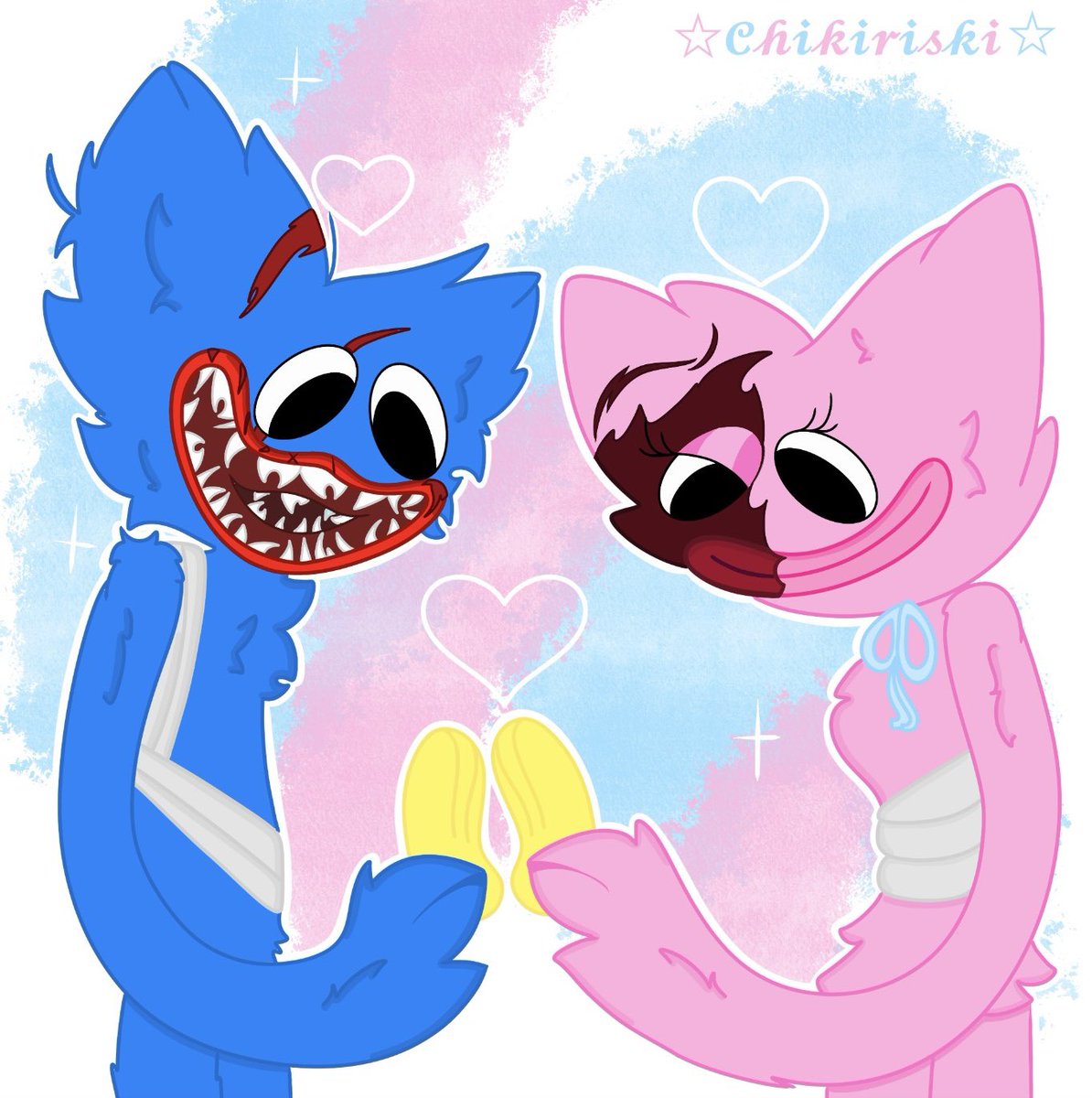 I love my babies so much with all my heart there so cute together🥹🫶🩷💙🩷💙🩷💙🩷💙🩷 
#kissymissy #huggywuggy #huggywuggyxkissymissy #PoppyPlaytime #PoppyPlaytimeChapter5 #PoppyPlaytimefanart