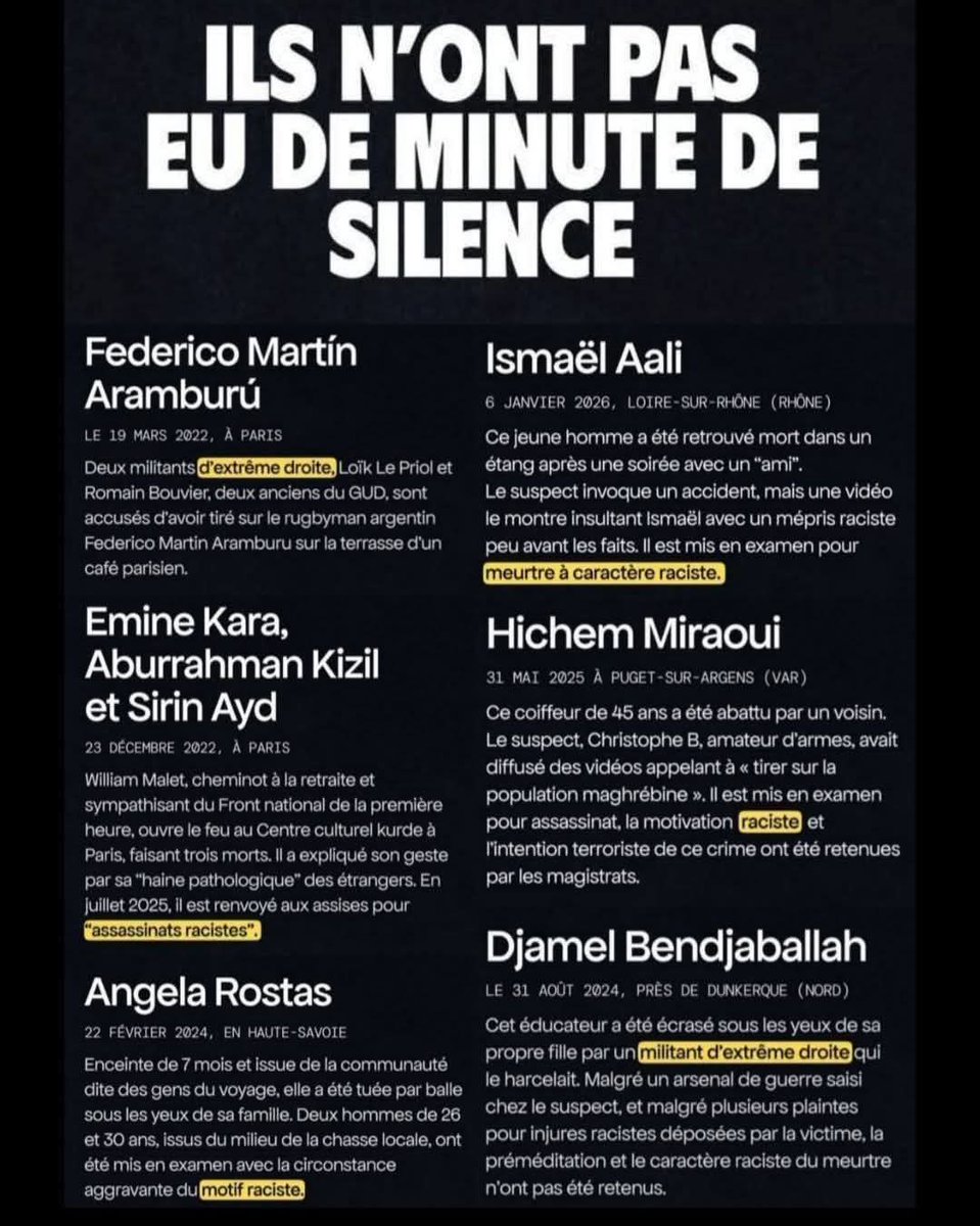 Pendant que ça fait une minute de silence pour un néo nazi , certains n ont pas eu cet hommage ... 
#Quentin