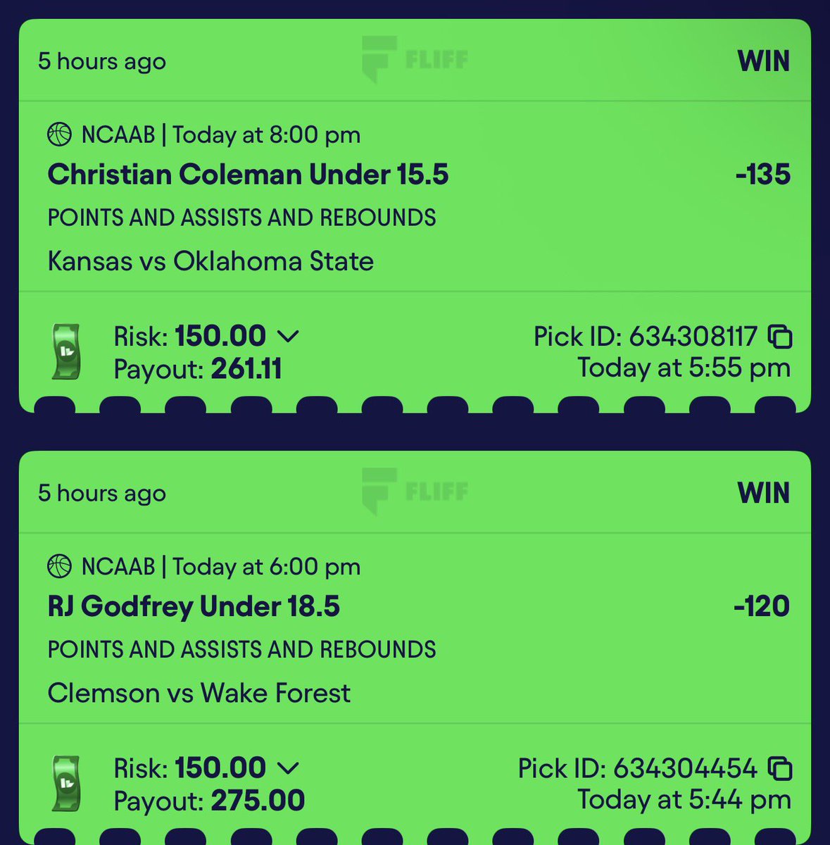 100 💚♻️💬 we run it back 3-1 on free plays. Just imagine not being in cord 🤯

CBB Model up 17u in 2 days. $100 bettors up $1700. Pay off the sub in a day 🫡

Insane run over 300u YTD. 3 losing days this month. 25 off dubclub.win/r/p/pri-jnv2u/…

Idk how you can watch this and not