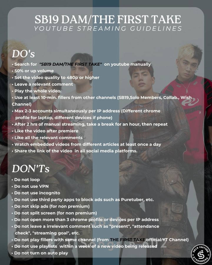 SB19YTStreamers's tweet photo. Here’s a quick guide to ensure your streams count and boost their views. Follow these responsible streaming tips to support our Mahalima! 🎧💥
SLMT! Wag kalimutan na ikaw yung 'A!' ❤️🔥
🔗https://t.co/5imS4eckkJ
@SB19Official #SB19
#SB19THEFIRSTTAKE https://t.co/B3spcnjEUt