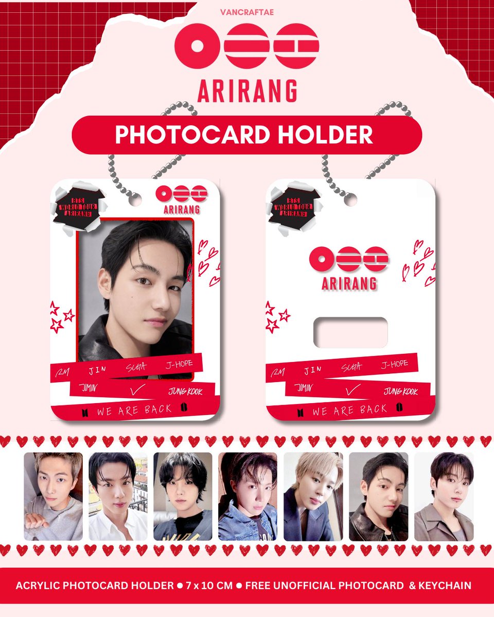 haloarmy_'s tweet photo. ● OPEN PO BTS ARIRANG PHOTOCARD HOLDER CAHOL ACRYLIC ●

Harga : Rp. 60,000 
Material : Acrylic 
Ukuran : 7x10cm

Termasuk:
- Photocard Holder x1
- Unofficial Photocard x7
- Keychain ×1

Order disini:
🔗https://t.co/R4jPzI85vE

Thank you 😊💜

#HaloARMY_PP https://t.co/5sETnorQoQ