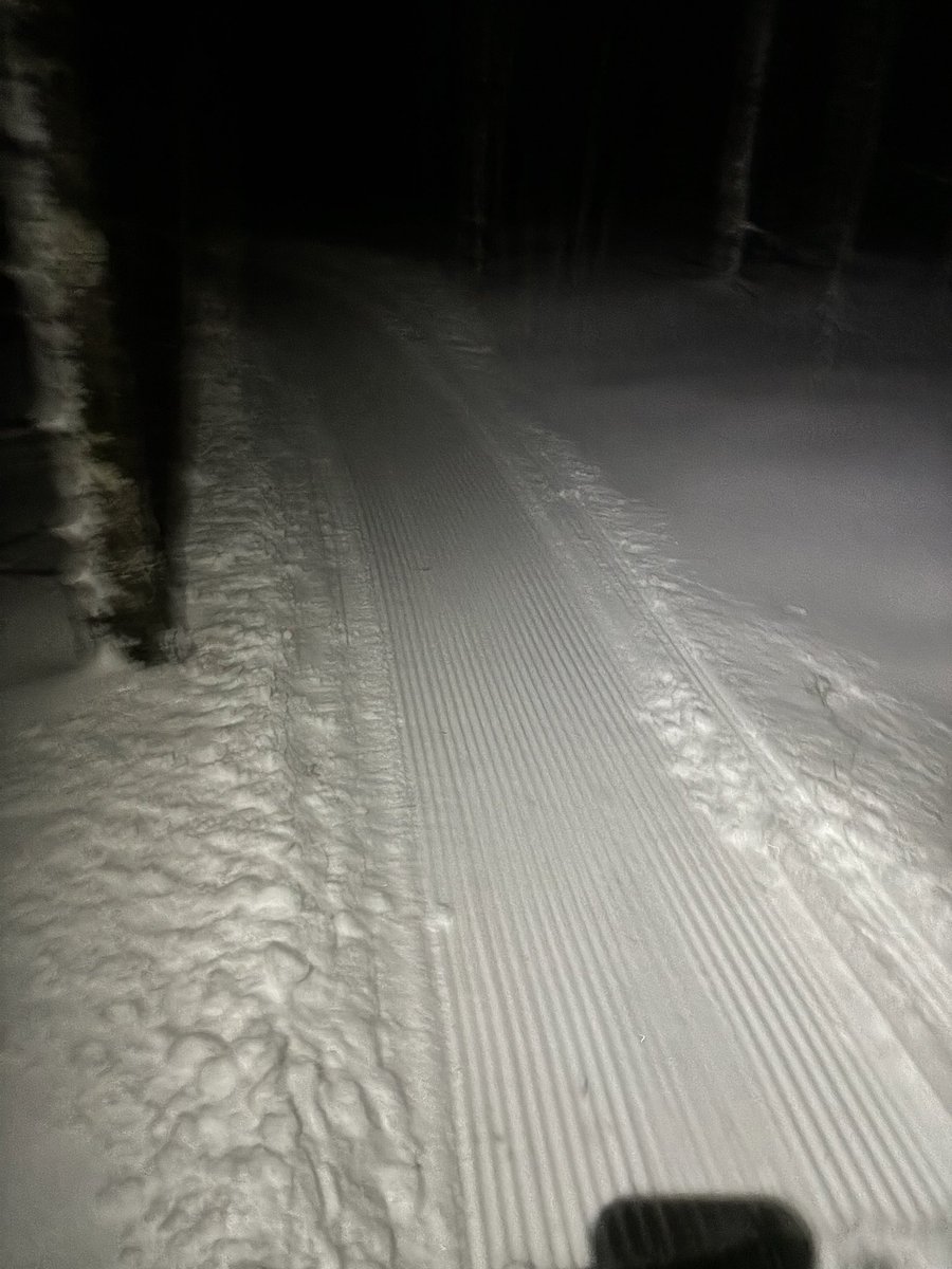 Peter and I were out grooming tonight. We covered Iron Maidenhair, Minneflowta, Gurley Flynn, Tioga Party and Thrillseeker. All haul roads have also been groomed. The trails were soft when we finished. No guarantees.
