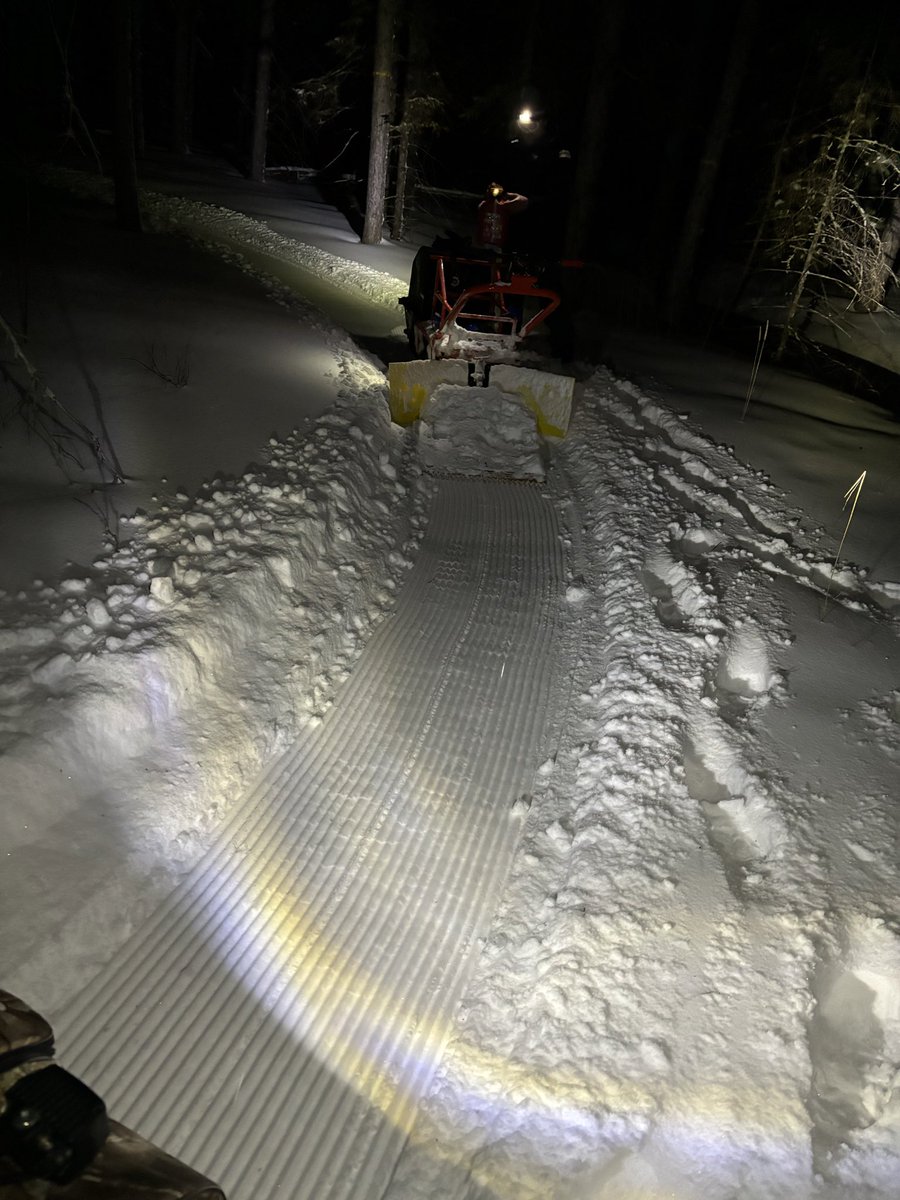 grimbamn's tweet photo. Peter and I were out grooming tonight. We covered Iron Maidenhair, Minneflowta, Gurley Flynn, Tioga Party and Thrillseeker. All haul roads have also been groomed. The trails were soft when we finished. No guarantees. https://t.co/EtLlhdcT7p