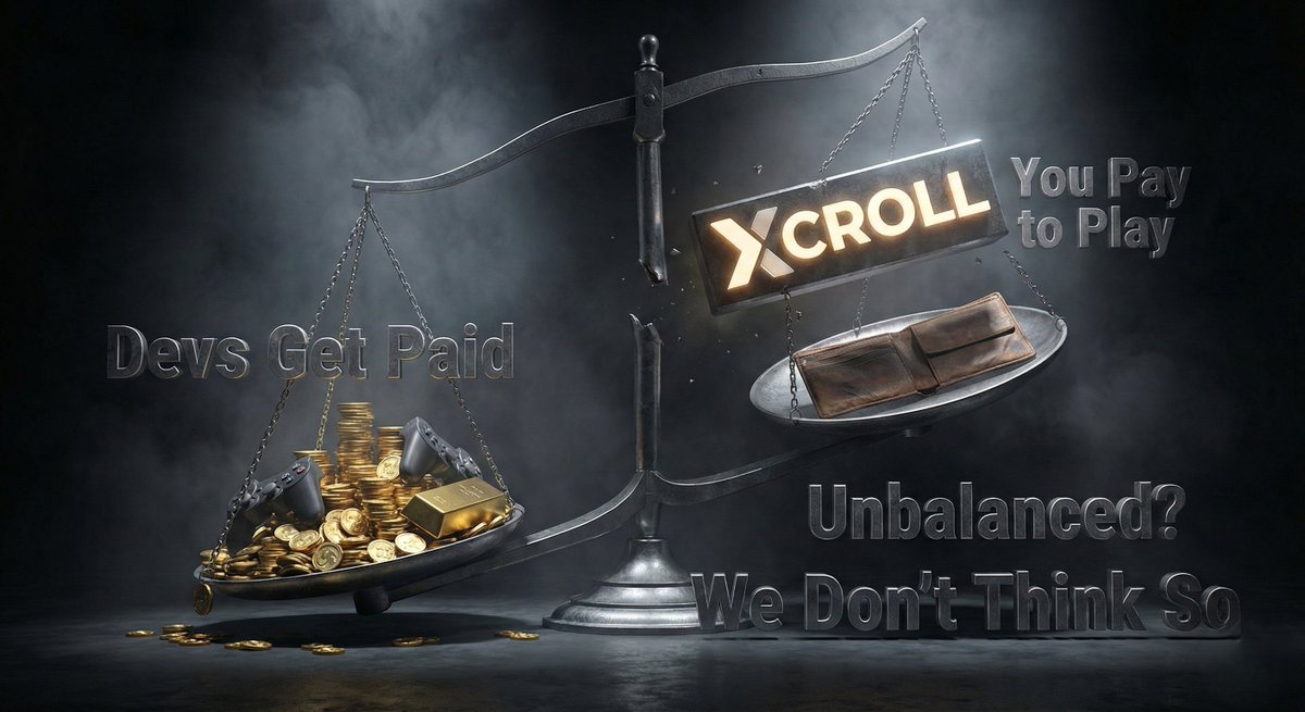xcroll_official's tweet photo. Wait. Let’s check the math. 🧾
Game devs get paid to build.
Publishers get paid to sell.
You? You pay to play. Or watch ads to play.
Does that equation look balanced?
We don’t think so either.
PHASE 2 loading...
#XCROLL #TheDistraction #PointHeist https://t.co/Tzau11q1ng