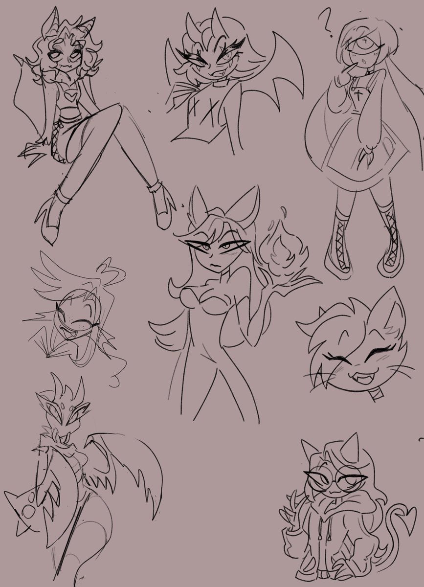 OK PART 1 OF THE HAZBIN OC SKETCHES Will tag all the owners of the ...