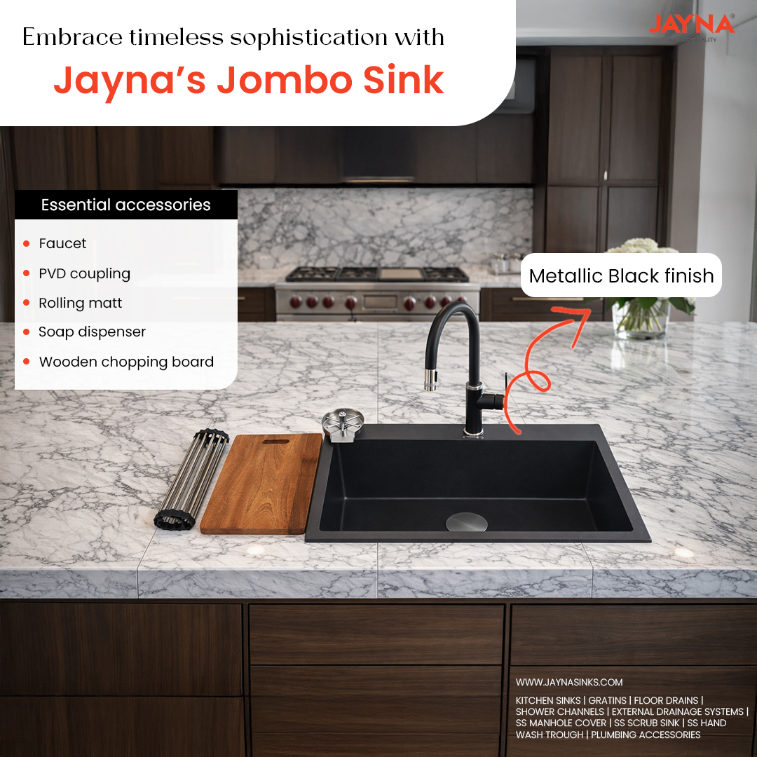 jaynasinks_'s tweet image. Elevate everyday living with Jayna’s Jio Quartz Jumbo Series sink — where natural quartz meets modern functionality. Comes along with essential accessories for convenience and all-in-one functionality. 
#JaynaSinks #CraftingElegance #kitchenessentials #kitchendecor #quartzsink