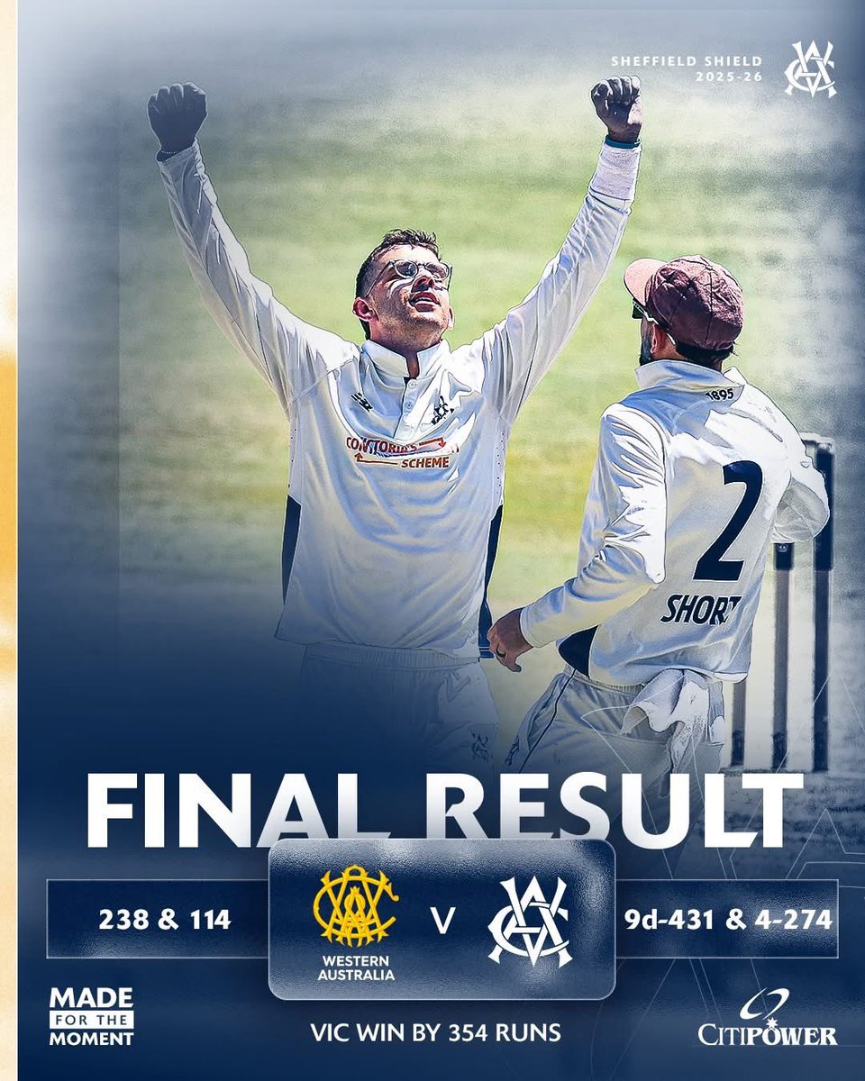 VicStateCricket's tweet photo. Tight one at the WACA. How are you feeling Vic fam? 💙 https://t.co/tsLGoh3Qy8