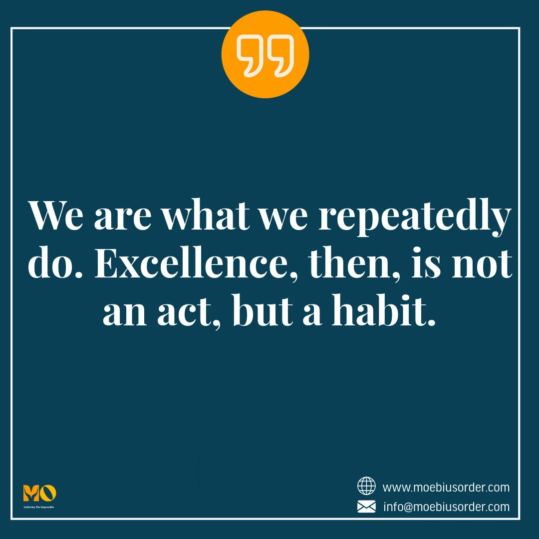 Moebiusorder's tweet photo. “We are what we repeatedly do. Excellence, then, is not an act, but a habit.”
Creative success isn’t built on inspiration alone.
It’s built on disciplined repetition. https://t.co/meDXyU5pzI