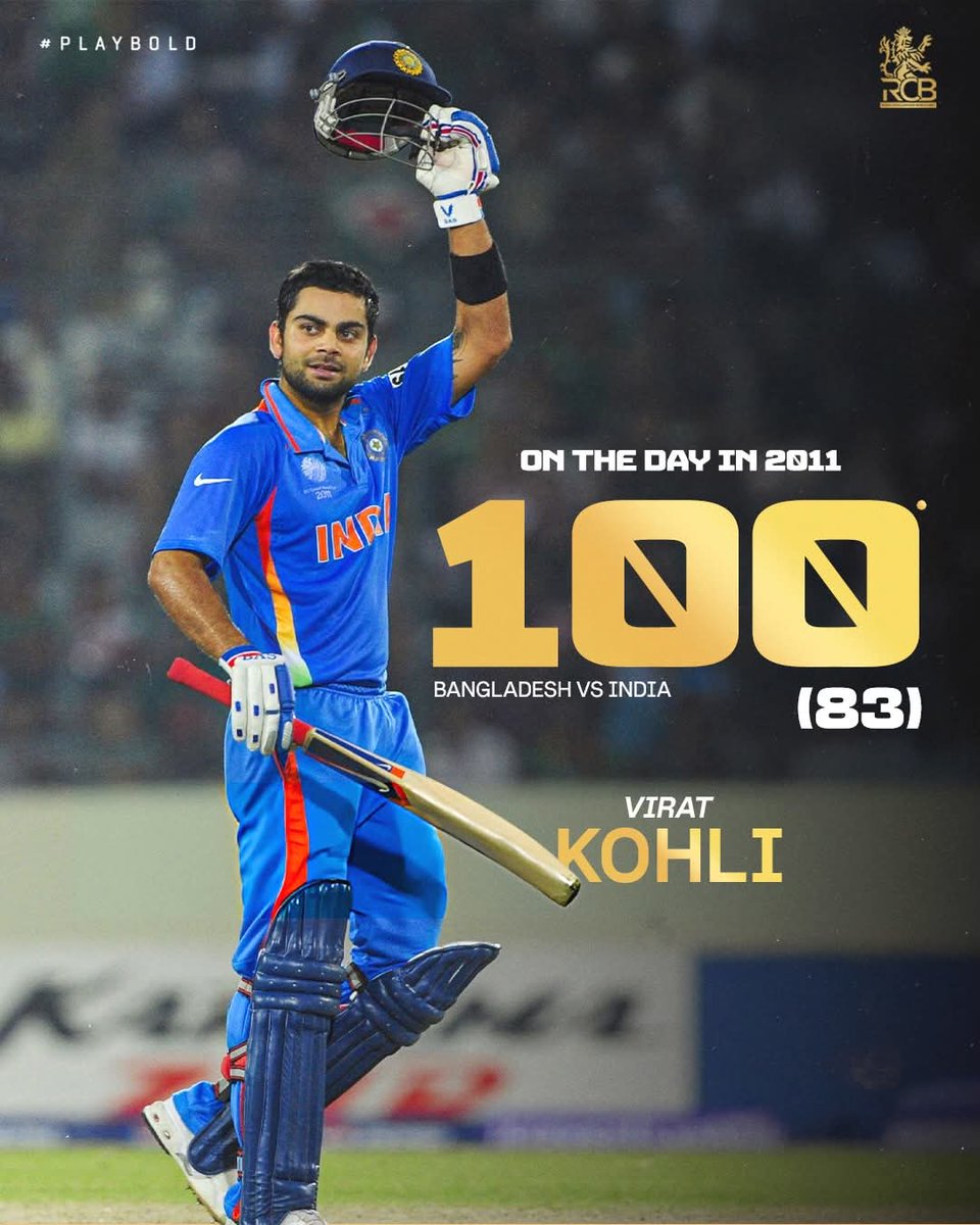 PandeyPa9284's tweet photo. The first chapter of a World Cup legacy. 💯📖

#OnThisDay in 2️⃣0️⃣1️⃣1️⃣, Virat Kohli announced himself on the World Cup stage with his maiden ton in the #CWC11 opener. 📈

#PlayBold #ನಮ್ಮRCB  @ABdeVilliers17 
@imVkohli #INDvsPAK @RCBTweets https://t.co/mrPCVv8SdQ