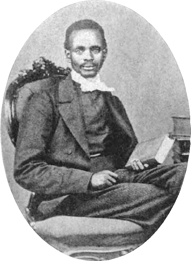 Mfundisi Tiyo Soga, c 1856. Soga was a Xhosa journalist, minister, translator, missionary evangelist, and composer of hymns. Soga was the first black South African to be ordained, and worked to translate the Bible and John Bunyan's classic work Pilgrim's Progress into his native