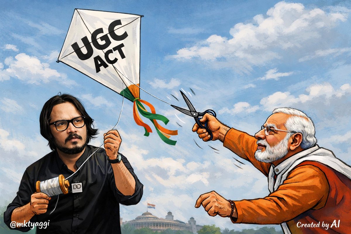 mktyaggi's tweet image. नरेंद्र मोदी की यह एक विशेषता है कि वे किसी मुद्दे को तब तक उलझाए रखते हैं, जब तक उन्हें यह न लगने लगे कि समय के साथ उसका प्रतिरोध अपने-आप कमजोर होता चला जाएगा। किसान आंदोलन में उन्होंने यही किया, लेकिन आंदोलन बना रहा और अंततः नरेंद्र मोदी को झुकना पड़ा।
अगर आप चाहते हैं कि UGC