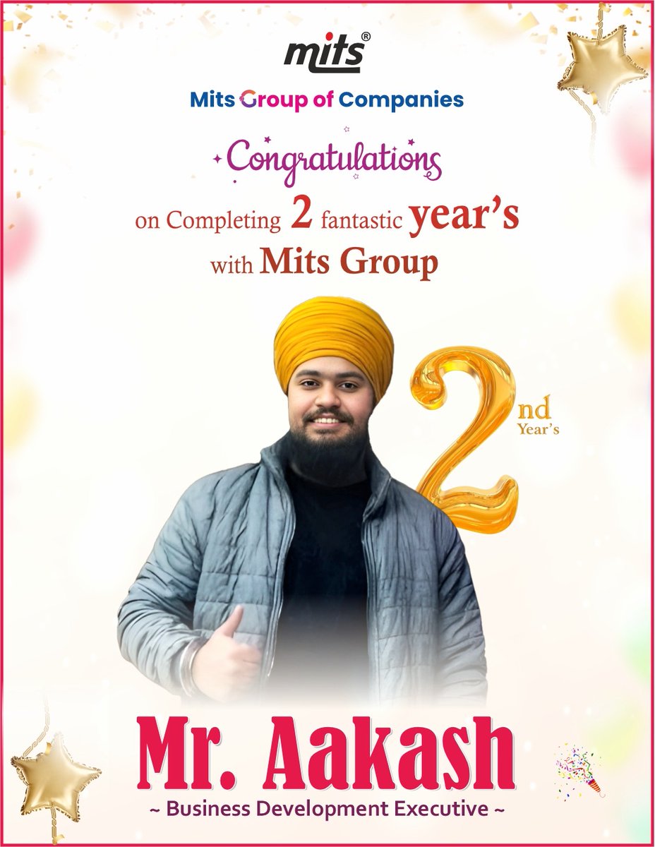 mitshealthcare_'s tweet photo. Congratulations to Mr. Aakash on completing 2 successful years with MITS Group of Companies.
Your dedication and hard work truly make a difference. Wishing you many more milestones ahead!
#WorkAnniversary #TeamMITS #EmployeeSuccess #2YearsStrong https://t.co/Z9AU8lJvp2