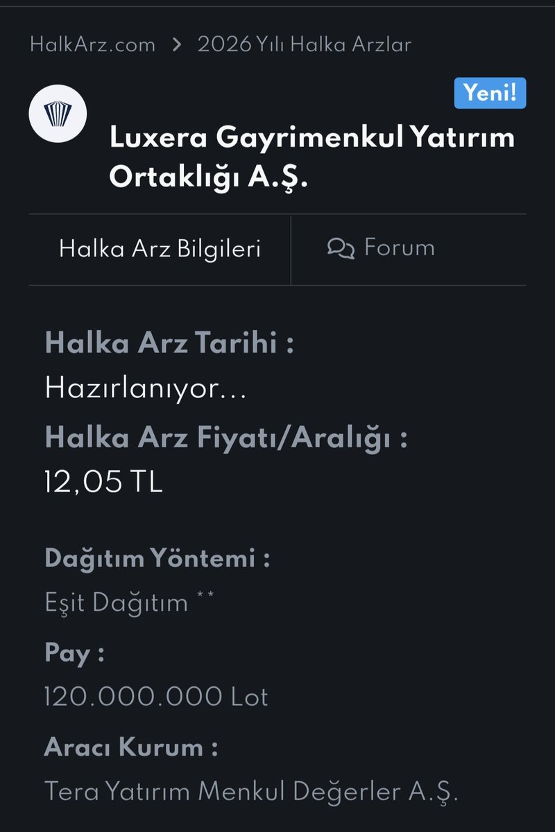 Yeni halka arz Luxera Gayrimenkul Yatırım Ortaklığı A.S. #gebzeborsacı