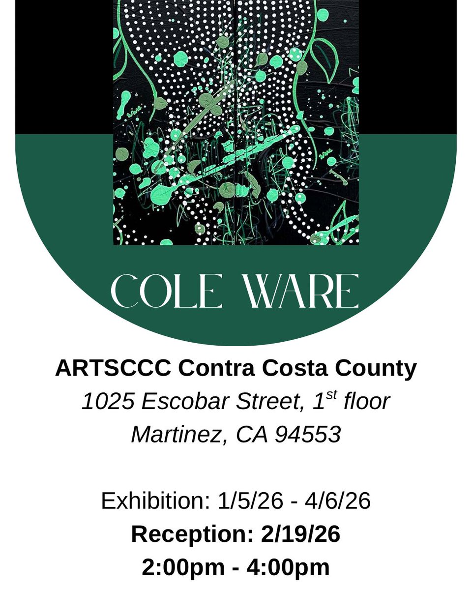 WareCompairable's tweet photo. It’s that time again!! Please join me @ColeWareArt tomorrow 2/19/26 from 2-4pm for a satellite show! Details below 👇🏾👇🏾✨See you there!!

#ArtoftheAfricanDiaspora
#ArtsCCC
#ColeWaretheArtist
#WareCompairable
#BlackArtist https://t.co/YnzyPnBdbP