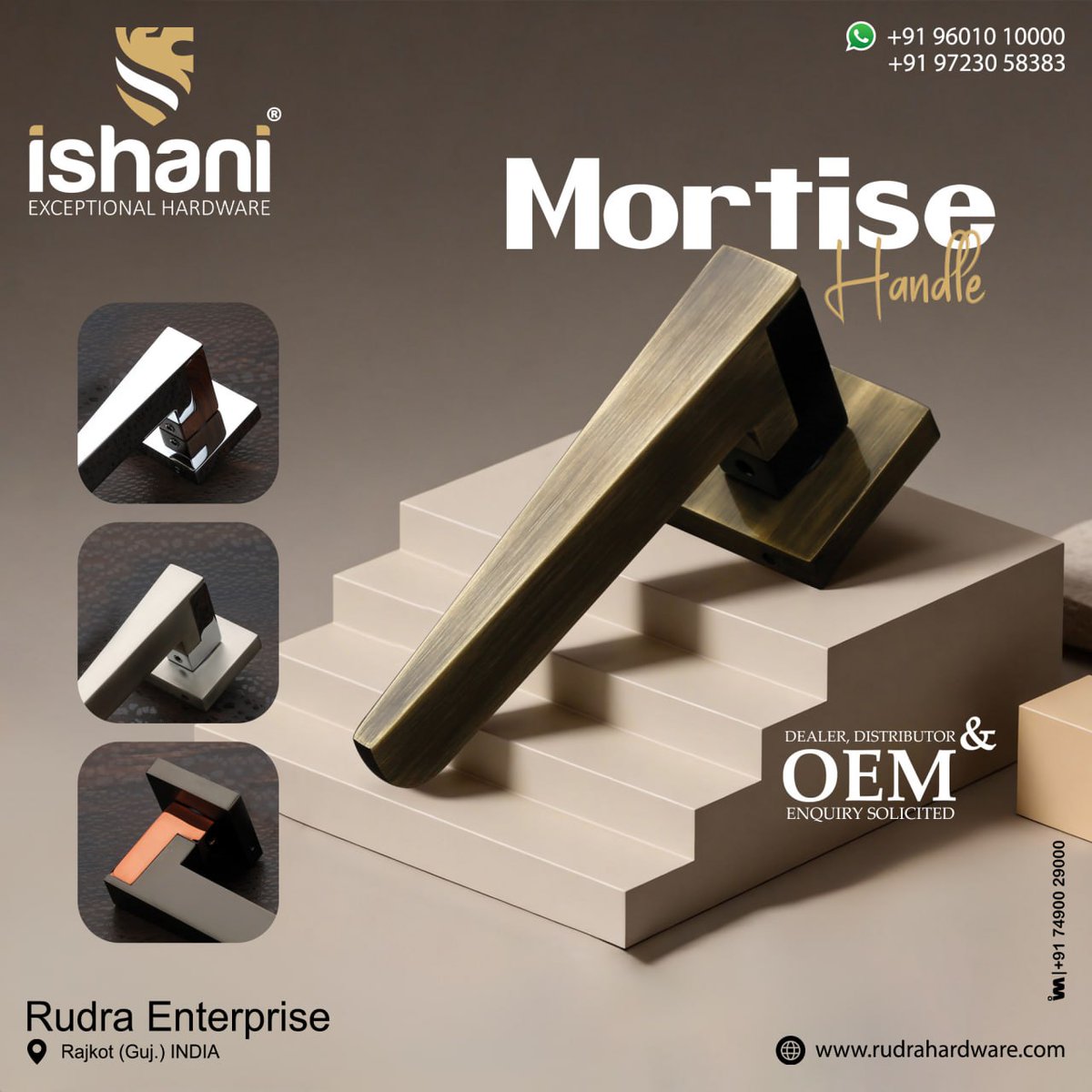 ibais_hardware's tweet image. Rudra Enterprise - Rajkot

For enquiry via WhatsApp click:
ibais.biz/9723058383

Mr. Milan Patel: +919601010000
Customer Care No.: +919723058383
#mortisehandle #handlehardware #pullhandle #hardware #doors #hardwareaccessories #handlewithcare  
.
@ibais_hardware