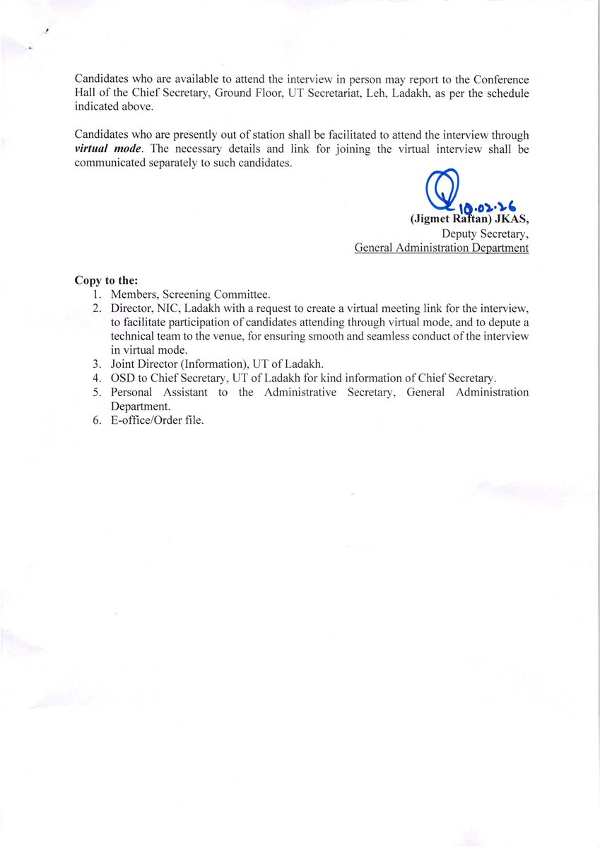 DIPR_Ladakh's tweet photo. General Administration Department, Ladakh issues list of shortlisted candidates for engagement of Young Professionals on a contractual basis.

@dio_leh @DIPR_Kargil @ddnewsladakh @airnewskargil @prasarbharti @Greater_Ladakh @GulistanLadakh_ @vol_ladakh @Kargil_Today https://t.co/OqoknL64vk