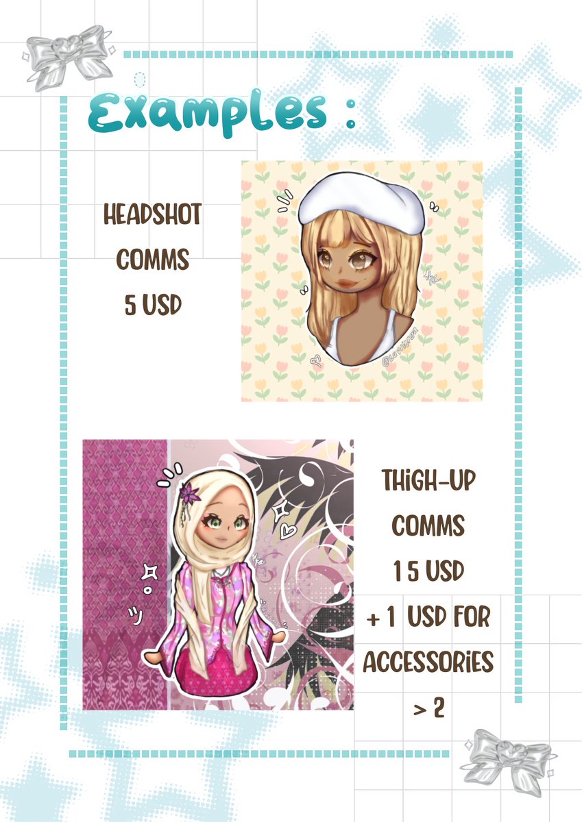 luvrieraa's tweet photo. Commissions Open =D !!

Hi everyone, this is my comission sheet in USD currency. ✨💵 (likes and rpts are appreciated!)
More examples will be in replies later on : 
#art #artworks #commissionsopen #CommissionsArt #commissions #Commission #smallartists #supportartists #chibiart https://t.co/50y0tEVhDN
