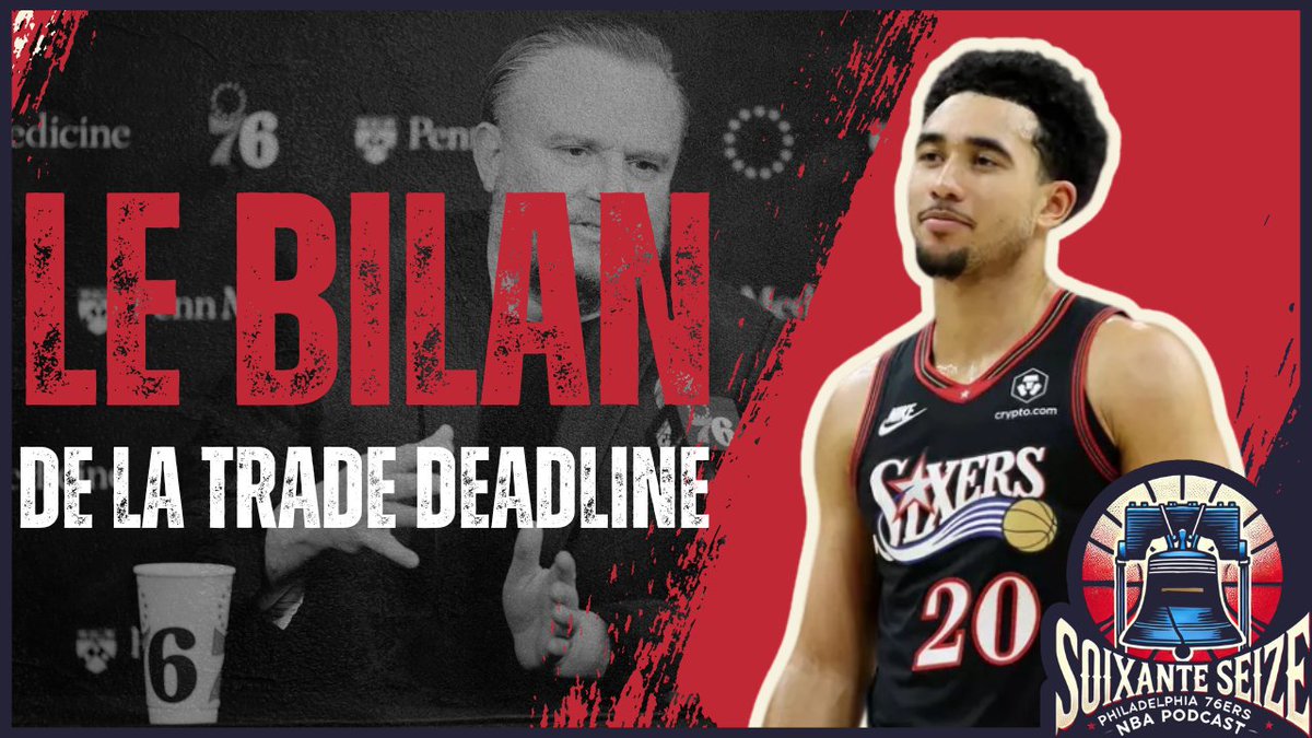 🚨 ALERTE YOUTUBE 🚨

C'est parti sur YouTube pour un nouveau podcast Soixante Seize.     

Pour ce nouvel épisode, on revient sur la trade deadline des Sixers.
Le trade de Jared McCain qui a beaucoup fait parler et les autres moves effectués !
  
>>youtu.be/po1186F86X0<<