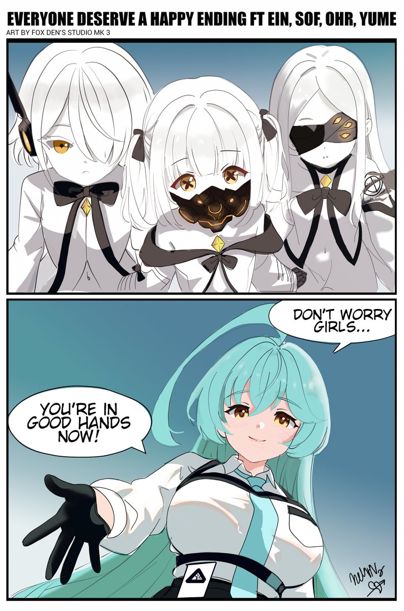 EVERYONE DESERVE A HAPPY ENDING FT EIN, SOF, OHR, YUME
When you told me that you are sorry for trying to destroy our world, we forgive you because we always gave unlimited chance :-)

#ein #sof #ohr #kuchinashiyume #bluearchive #アイン #ブルーアーカイブ #オウル #ソフ