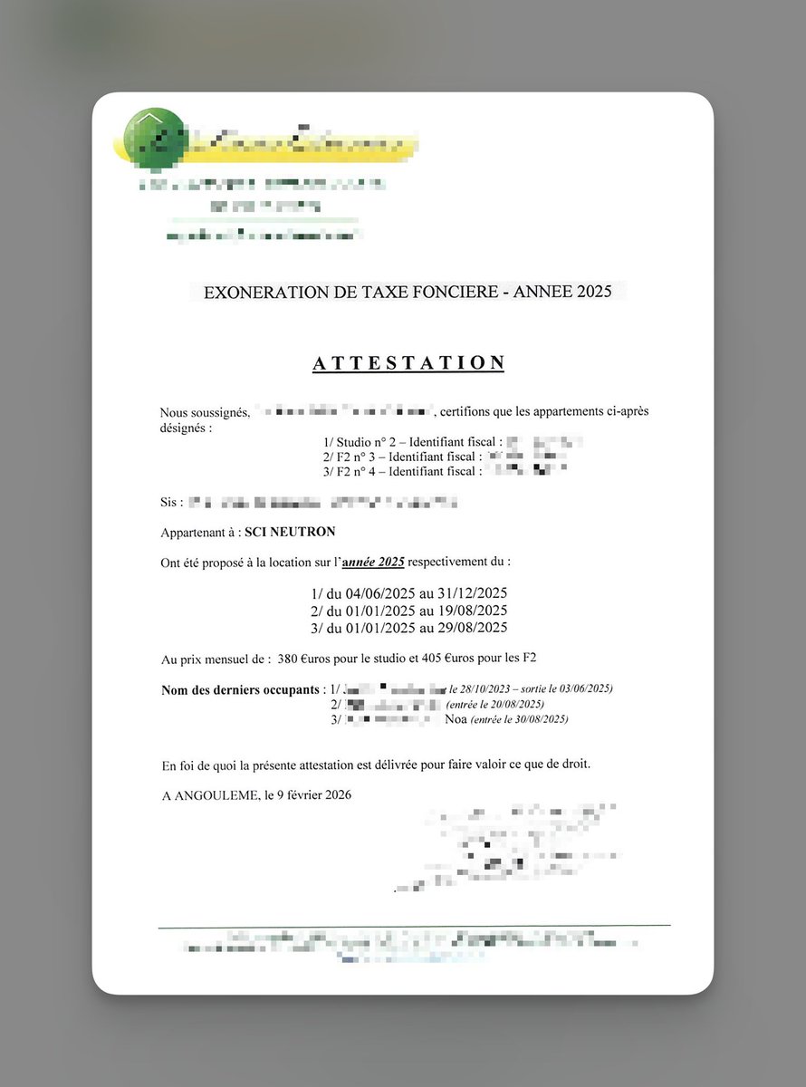 Vous n'avez pas réussi à louer un appartement ? Saviez-vous que vous pouvez réduire votre taxe foncière ? (oui oui !)

C'est mon agence qui m'a donné l'info, merci à eux !! Comme quoi on est content d'être entouré de professionnels parfois 😁

En 2025, j'ai 4344€ de taxe